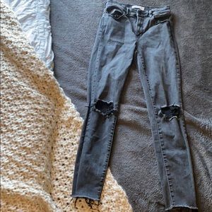 Black knee slit jeans